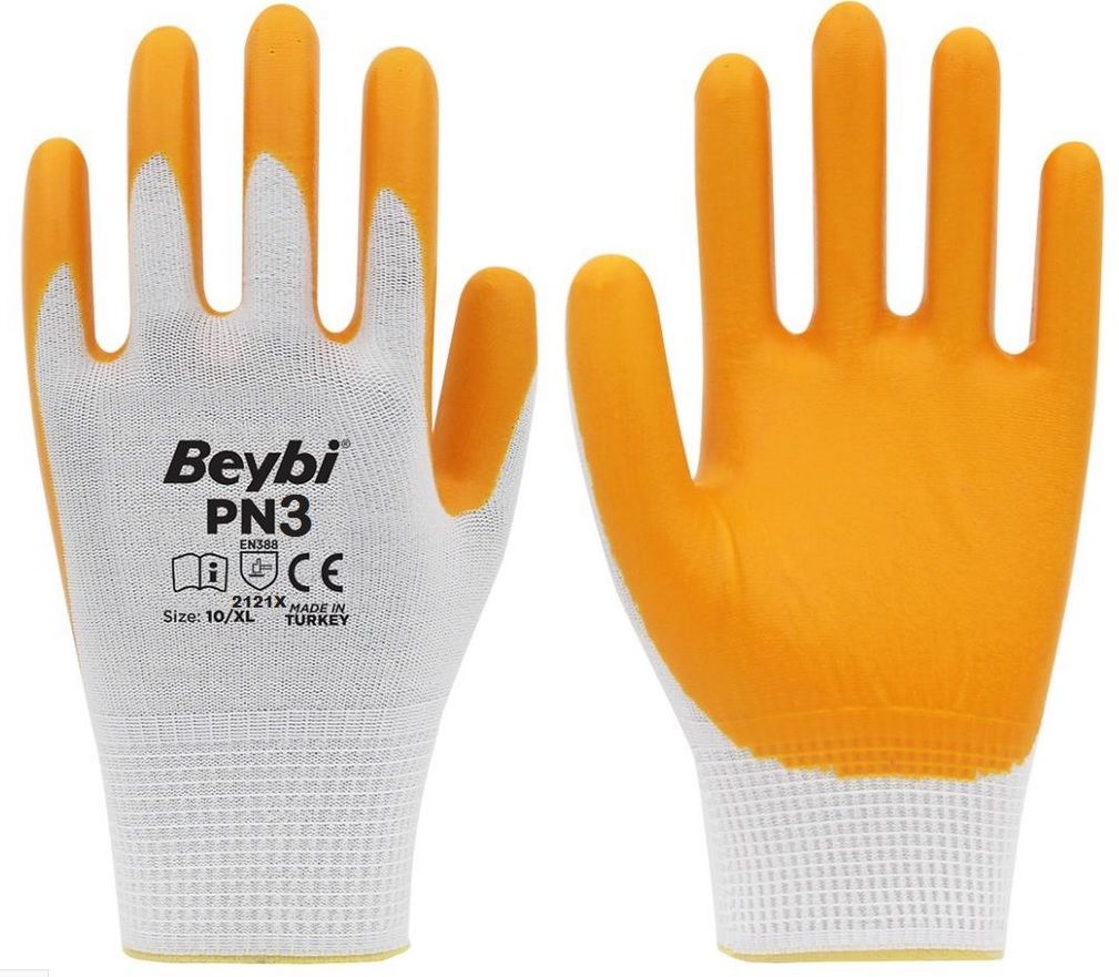 BEYBİ NİTRİL POLY ELDİVEN PN3 BEYAZ SARI