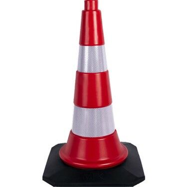 TRAFİK VE REKLAM KONİSİ 50 CM [KAUCUK TABANLI
