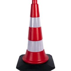 TRAFİK VE REKLAM KONİSİ 50 CM [KAUCUK TABANLI