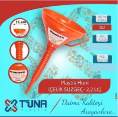 TUNA PLS.SPİRALLİ HUNİ ÇELİK SÜZGEÇ 2,2 LT [ 302 ]