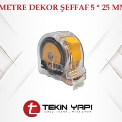 ŞERİT METRE DEKOR ŞEFFAF 5 * 25 MM [408 ]