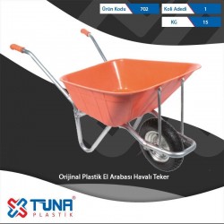 TUNA ORGİNAL PLASTİK EL ARABASI HAVALI TEKER  702