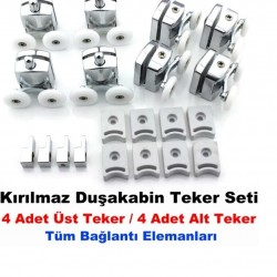 DUŞAKABİN  TEKERLİ KROM [ PAKET ][4 adet ]