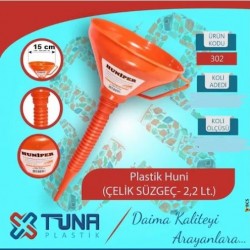 TUNA PLS.SPİRALLİ HUNİ ÇELİK SÜZGEÇ 2,2 LT [ 302 ]