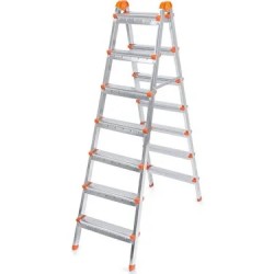 ÇİFT ÇIKIŞLI MERDİVEN 7+7 GRİ BASAMAK PERİLLA