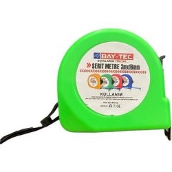 BAY-TEC ŞERİT METRE 3*16 MM PLASTİK  MK4133