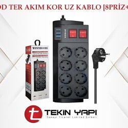 3411 KOD TER AKIM KOR UZ KABLO [8PRİZ+3 USB ]