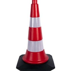 TRAFİK VE REKLAM KONİSİ 50 CM [KAUCUK TABANLI